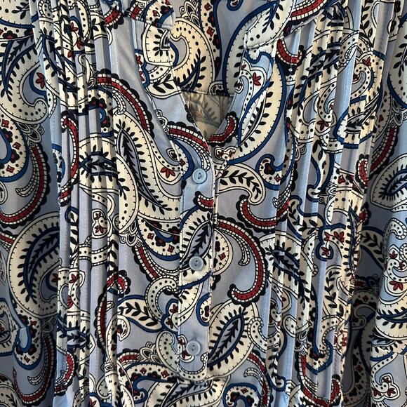 Kim Roger's Women's Curvy Blouse Paisley Whimsical Blues Size 3x - Picture 2 of 8